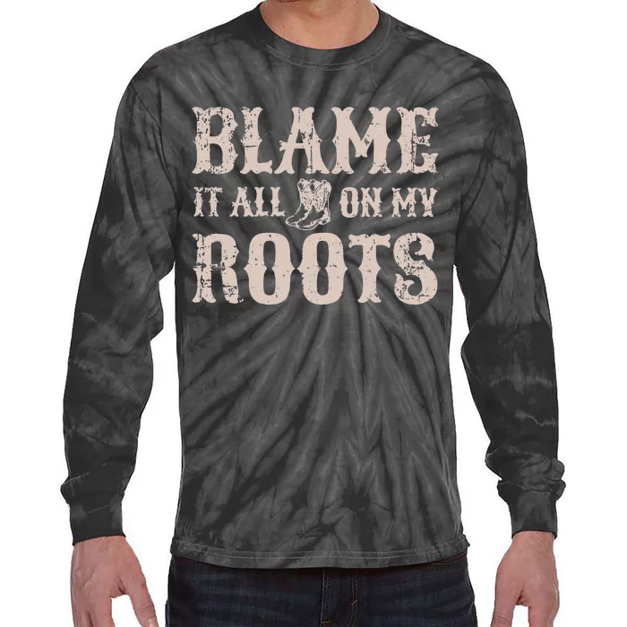 Womens Blame It All On My Roots Texas Southern Womens Tie-Dye Long Sleeve Shirt