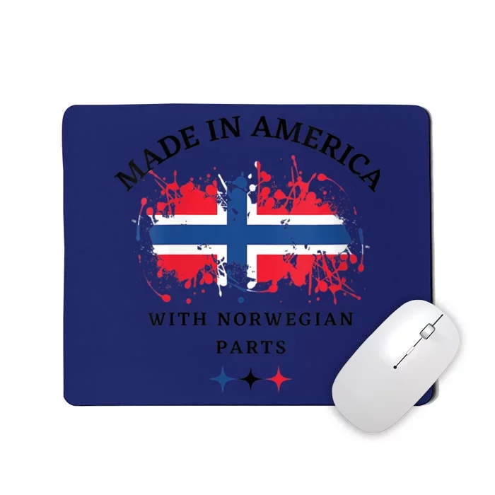 Wo Born In America With Norwegian Parts Norway And USA Cool VNeck Mousepad