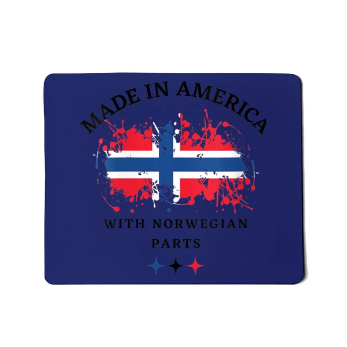 Wo Born In America With Norwegian Parts Norway And USA Cool VNeck Mousepad