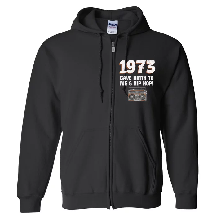 Wos Born In 1973 African American Birthday Full Zip Hoodie