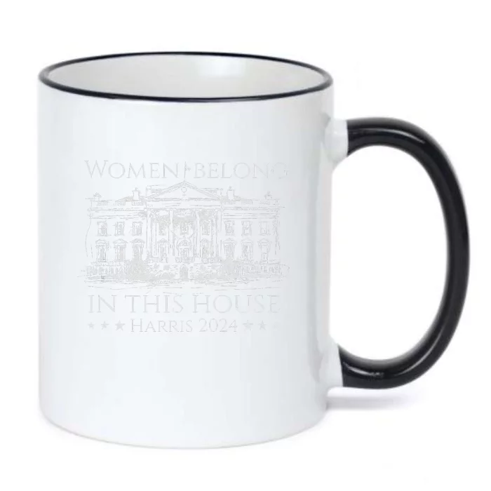 Women Belong In This House Harris In The White House 2024 Black Color Changing Mug