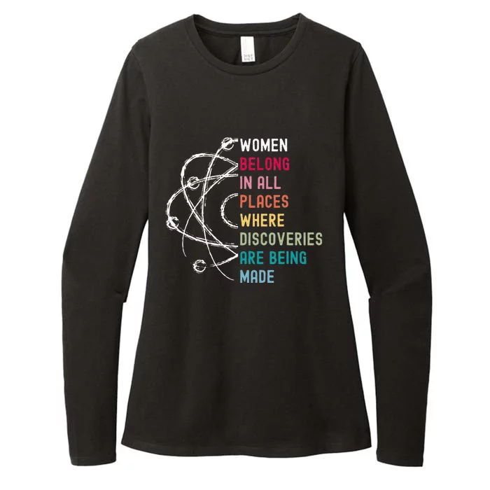 Women Belong In Science Feminist And STEM Empowerment Womens CVC Long Sleeve Shirt