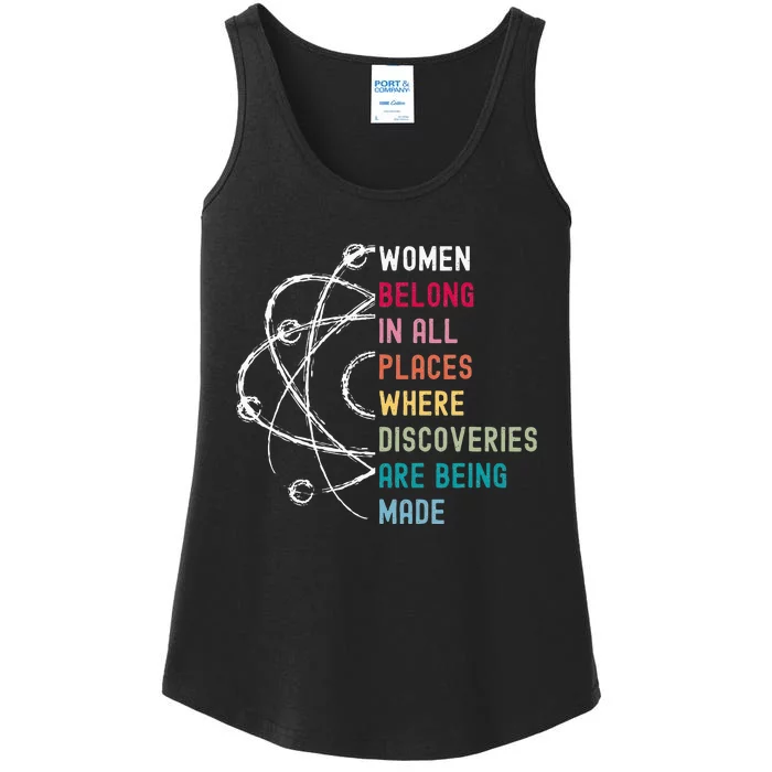 Women Belong In Science Feminist And STEM Empowerment Ladies Essential Tank