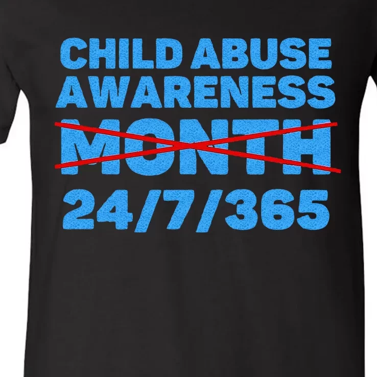 Wear Blue In April Child Abuse Prevention Awareness 247365 V-Neck T-Shirt