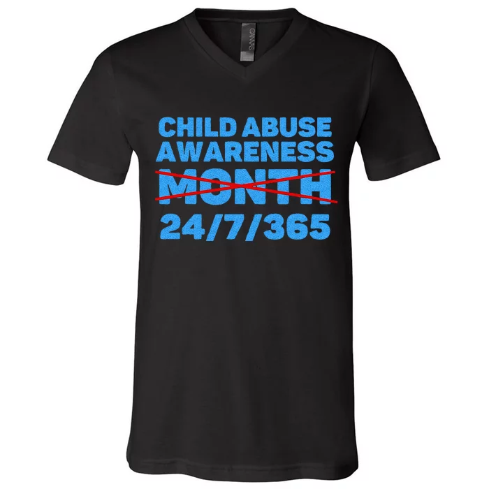 Wear Blue In April Child Abuse Prevention Awareness 247365 V-Neck T-Shirt