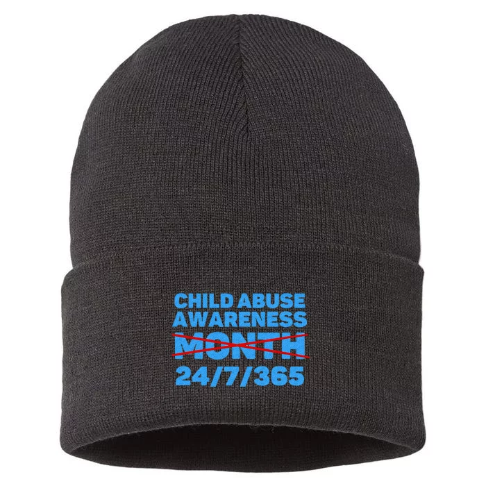 Wear Blue In April Child Abuse Prevention Awareness 247365 Sustainable Knit Beanie