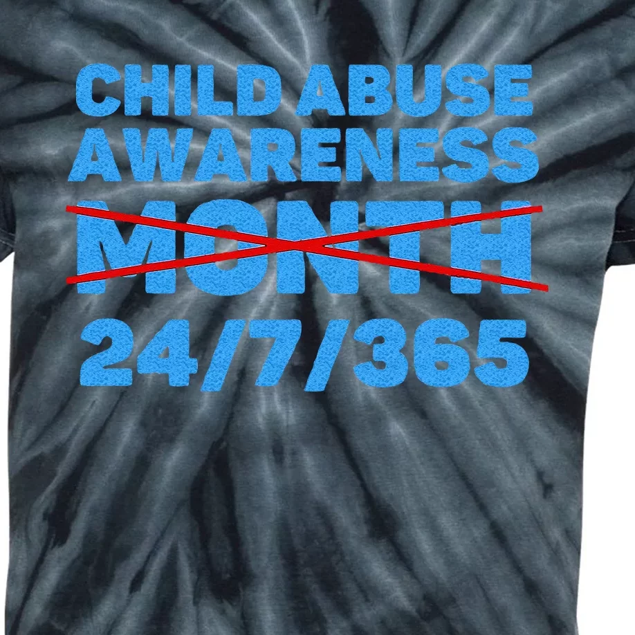 Wear Blue In April Child Abuse Prevention Awareness 247365 Kids Tie-Dye T-Shirt