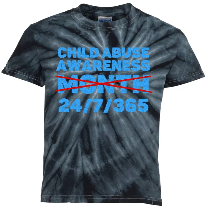 Wear Blue In April Child Abuse Prevention Awareness 247365 Kids Tie-Dye T-Shirt