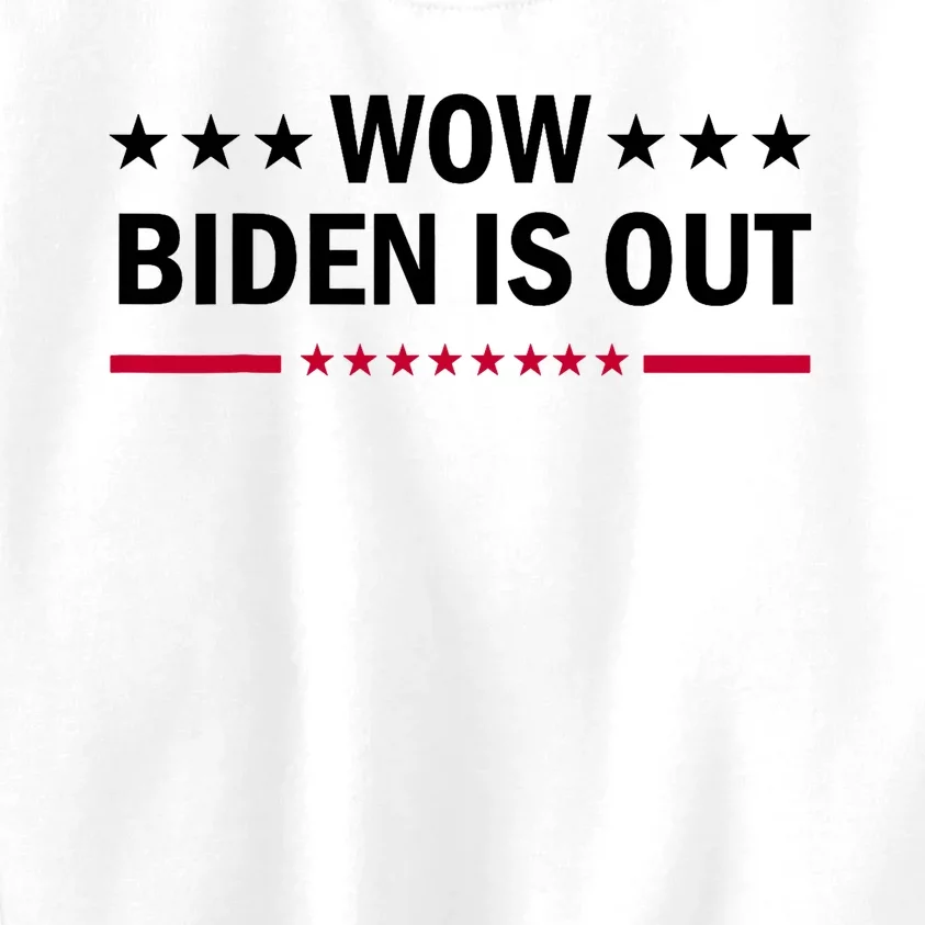 Wow Biden Is Out Of Race Trump Us Election 2024 Kids Sweatshirt