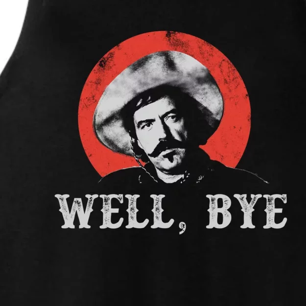 Well Bye In White Stencil Ladies Tri-Blend Wicking Tank