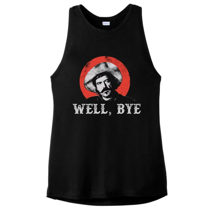 Well Bye In White Stencil Ladies Tri-Blend Wicking Tank