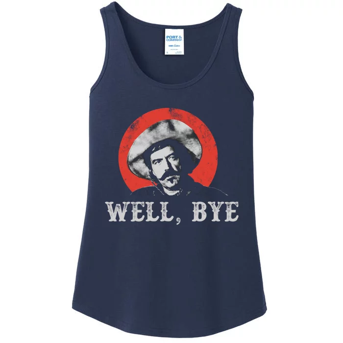 Well Bye In White Stencil Ladies Essential Tank