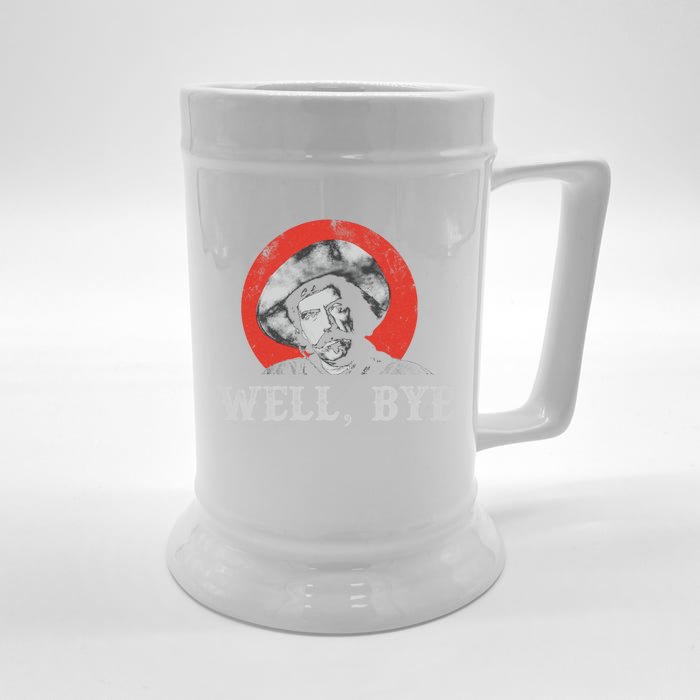 Well Bye In White Stencil Front & Back Beer Stein