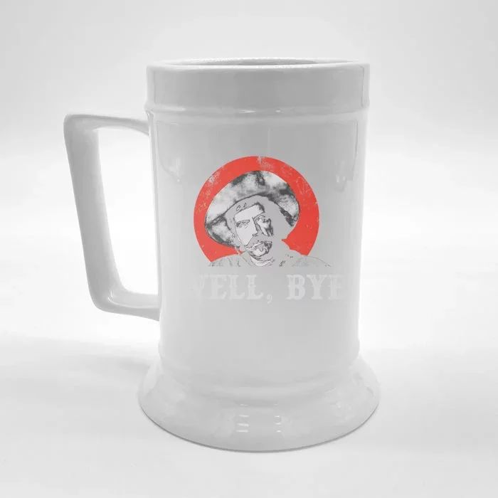 Well Bye In White Stencil Front & Back Beer Stein