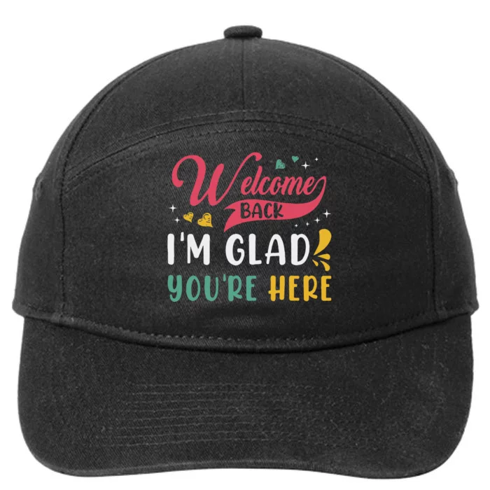 Welcome Back IM Glad YouRe Here Teacher Back To School 7-Panel Snapback Hat