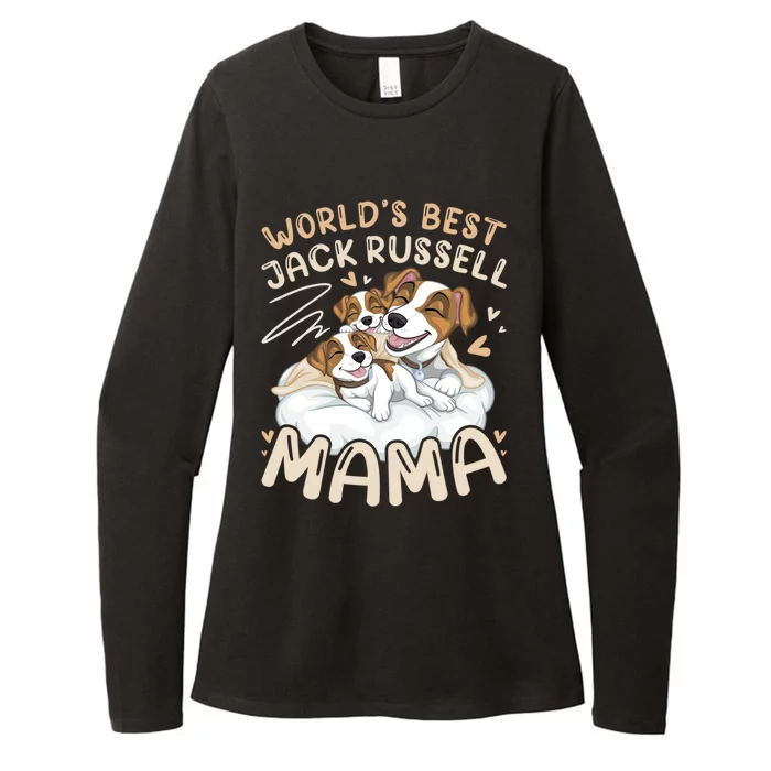 WorldS Best Jack Russell Mama Dog And 2 Puppies Mothers Day Gift Womens CVC Long Sleeve Shirt