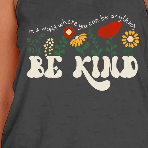 Wildflower Be Kind Anti Bullying Groovy Unity Day Orange Women's Knotted Racerback Tank