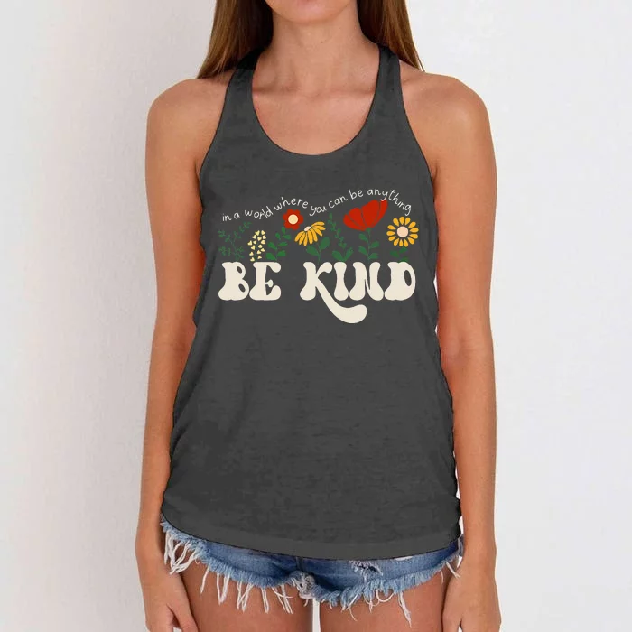 Wildflower Be Kind Anti Bullying Groovy Unity Day Orange Women's Knotted Racerback Tank