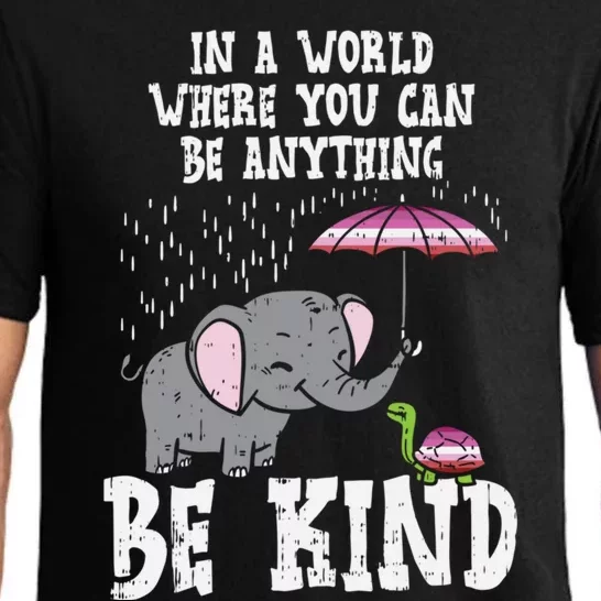 World Be Kind Elephant Lesbian Turtle Butch Pride Lgbt Gift Pajama Set