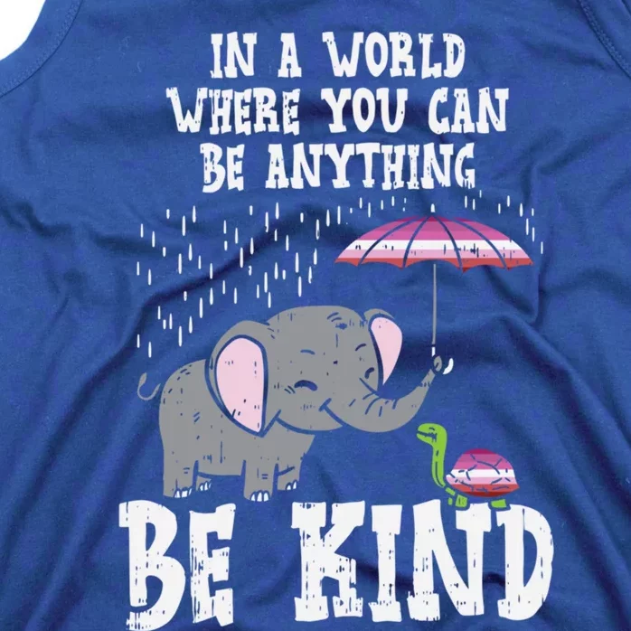 World Be Kind Elephant Lesbian Turtle Butch Pride Lgbt Gift Tank Top