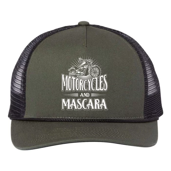 Womens Biker Lifestyle Quotes Motorcycles And Mascara Retro Rope Trucker Hat Cap