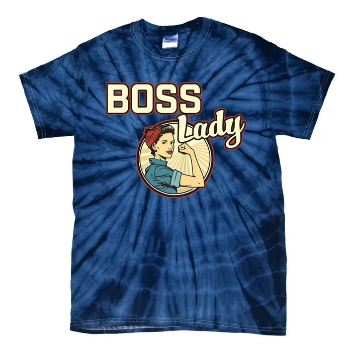 Woman Boss Lady Bosses Day Funny Appreciation Gift Mom Wife Tie-Dye T-Shirt