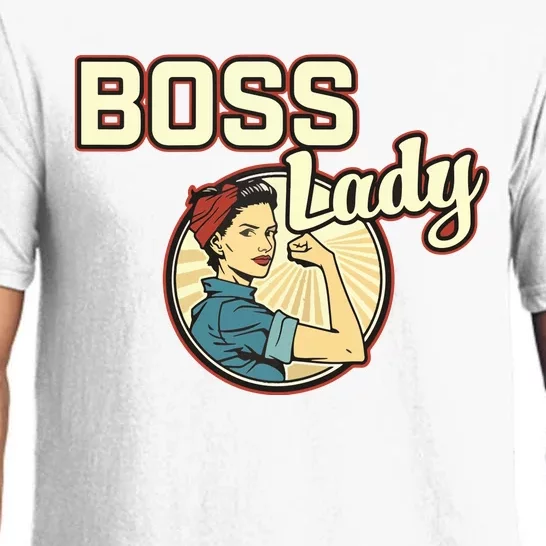 Woman Boss Lady Bosses Day Funny Appreciation Gift Mom Wife Pajama Set