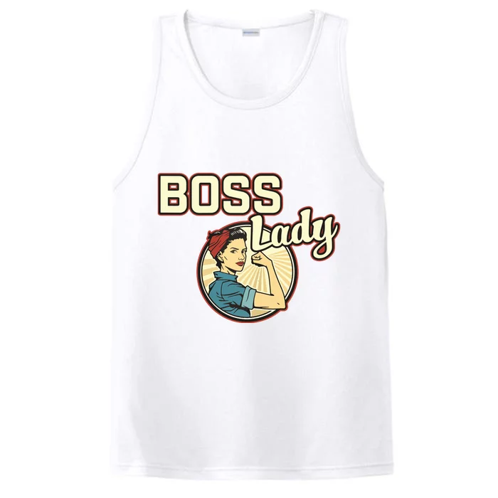 Woman Boss Lady Bosses Day Funny Appreciation Gift Mom Wife Performance Tank