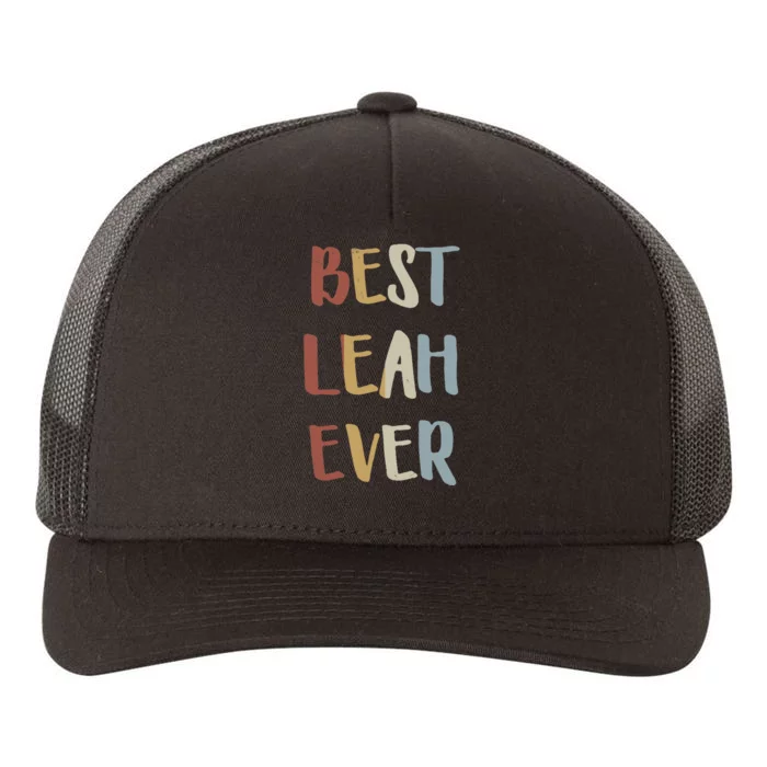 Wo Best Leah Ever Retro Vintage First Name Gift Yupoong Adult 5-Panel Trucker Hat