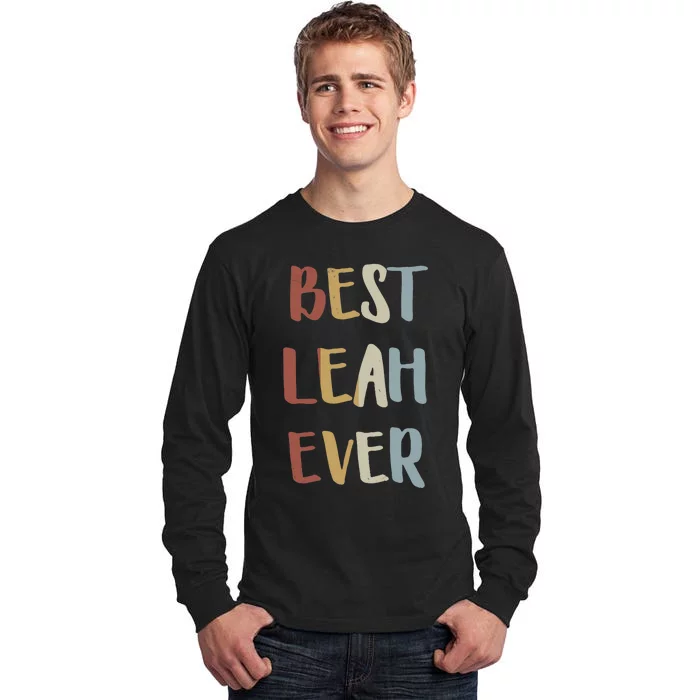 Wo Best Leah Ever Retro Vintage First Name Gift Tall Long Sleeve T-Shirt