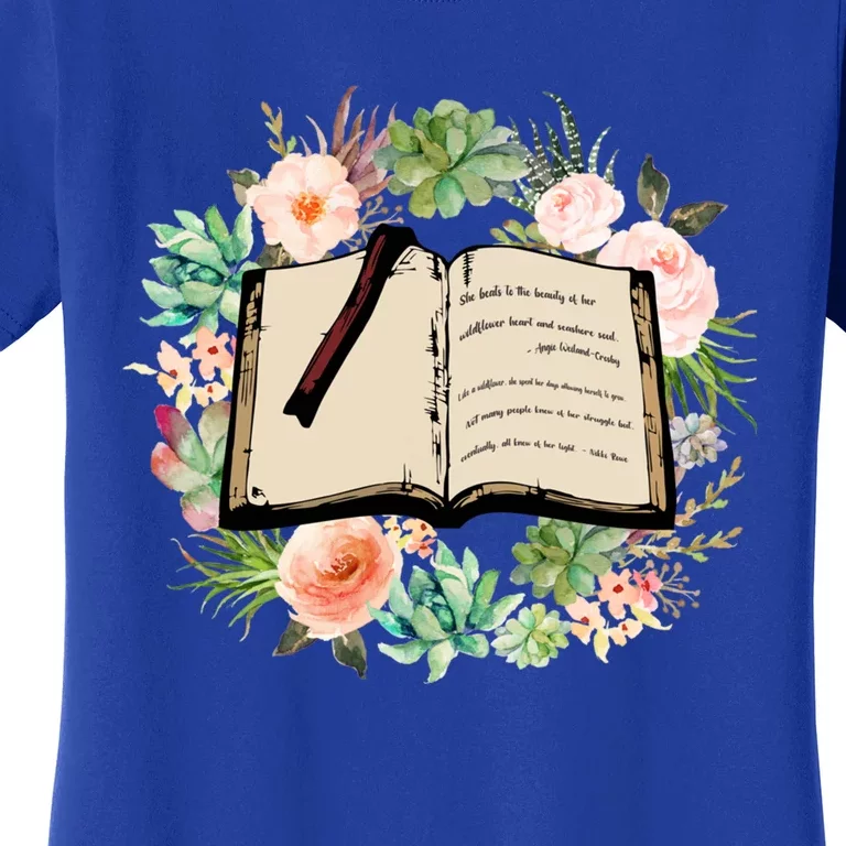 Wildflowers Book Lover Bookish Bookworm Cute Gift Women's T-Shirt