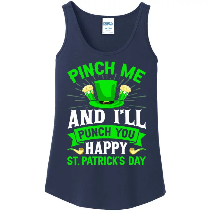 Wo Beer Lover Pinch Me And All Punch You Happy St Patrick's Day V-Neck Ladies Essential Tank