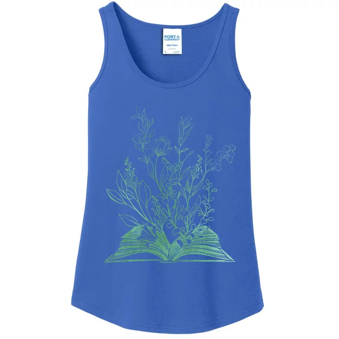 Wildflower Book Lover Gift Ladies Essential Tank