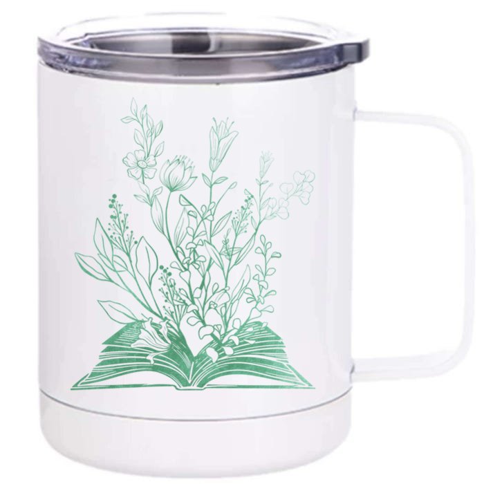 Wildflower Book Lover Gift Front & Back 12oz Stainless Steel Tumbler Cup