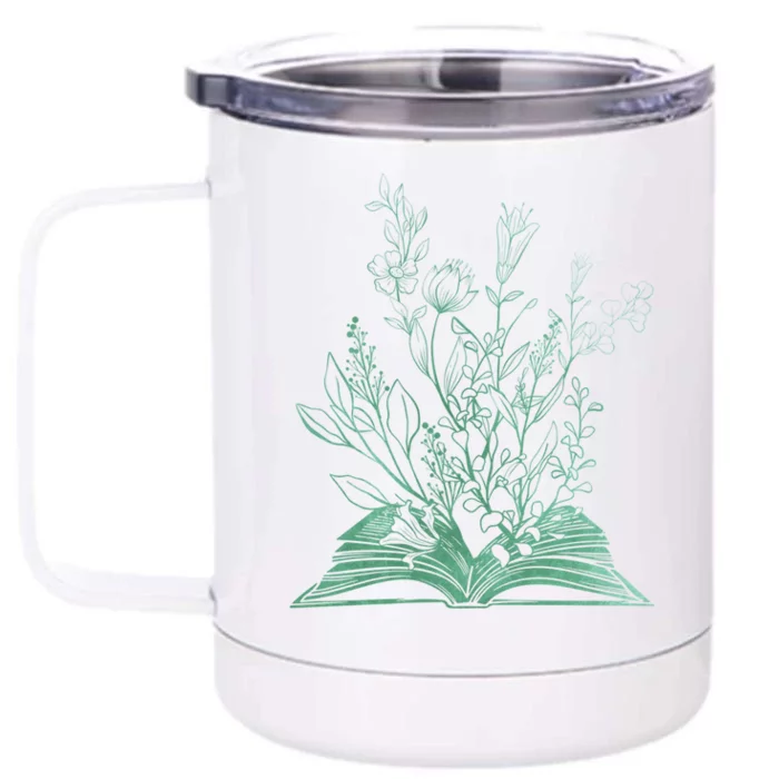 Wildflower Book Lover Gift Front & Back 12oz Stainless Steel Tumbler Cup