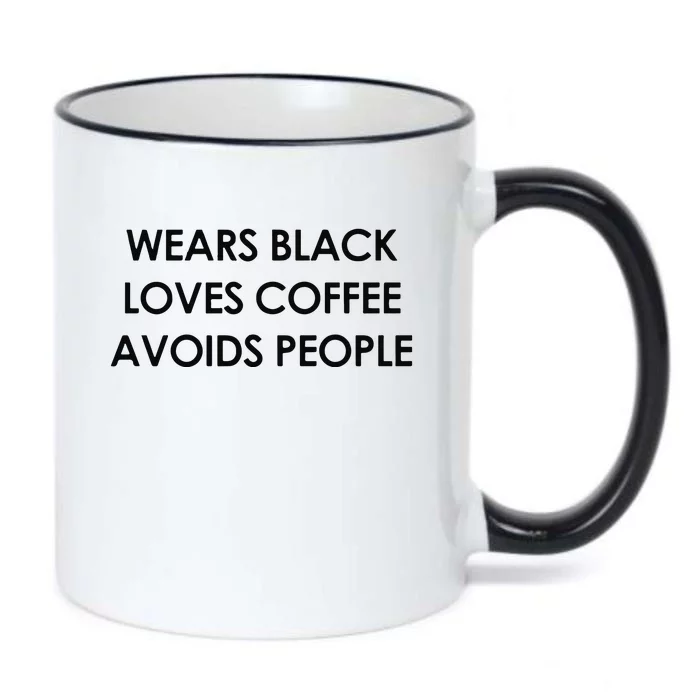 Wears Black Loves Coffee Avoids People Black Color Changing Mug