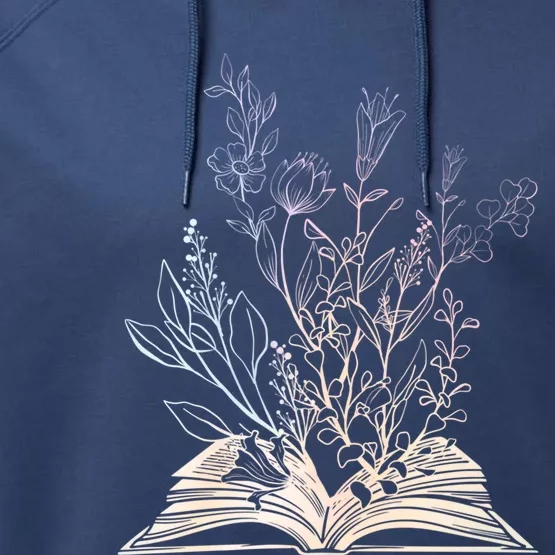 Wildflower Book Lover Reading Funny Gift Performance Fleece Hoodie