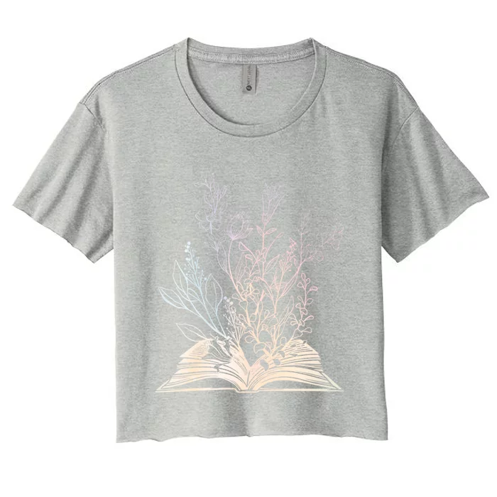 Wildflower Book Lover Reading Funny Gift Women's Crop Top Tee