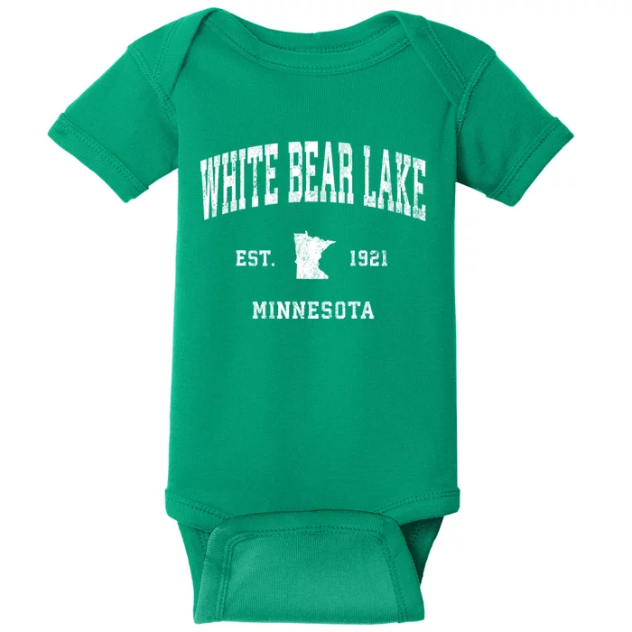 White Bear Lake Minnesota Mn Vintage Athletic Sports Baby Bodysuit