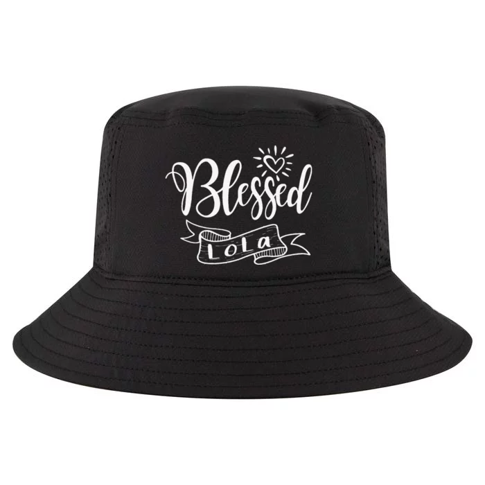 Womens Blessed Lola Filipino Grandma Heart Love Mother's Day Cool Comfort Performance Bucket Hat