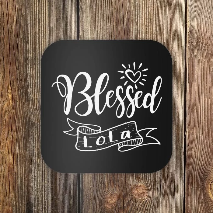 Womens Blessed Lola Filipino Grandma Heart Love Mother's Day Coaster