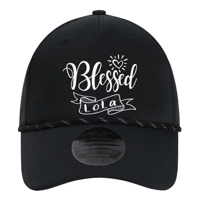 Womens Blessed Lola Filipino Grandma Heart Love Mother's Day Performance The Dyno Cap