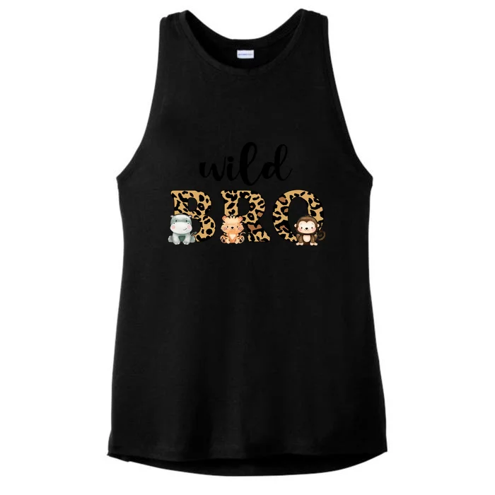 Wild Bro Leopard Zoo Theme Birthday Animal Safari Jungle Animal Ladies Tri-Blend Wicking Tank