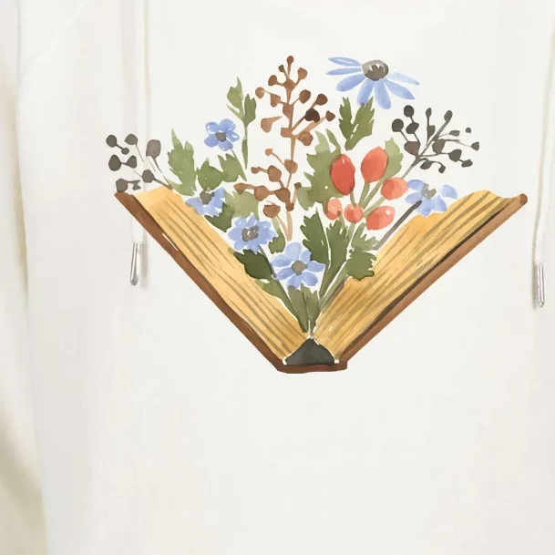 Wildflowers Book Librarian Womens Funnel Neck Pullover Hood