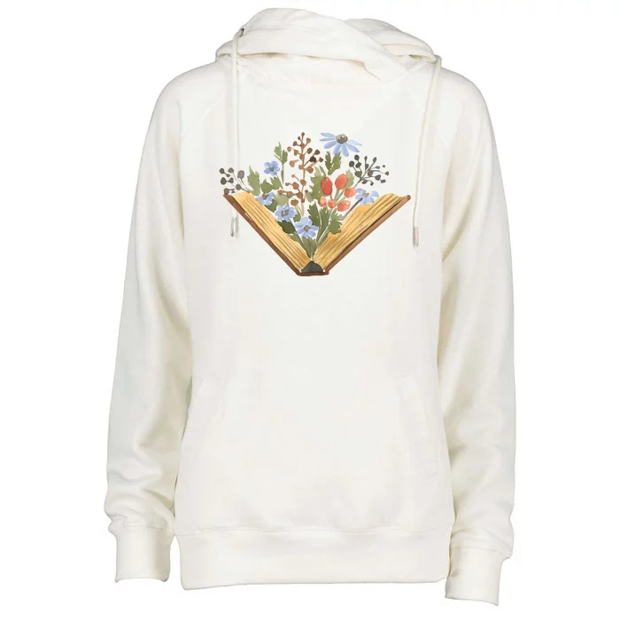 Wildflowers Book Librarian Womens Funnel Neck Pullover Hood