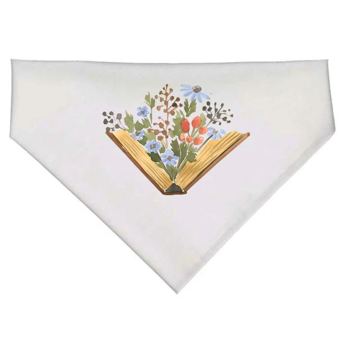 Wildflowers Book Librarian USA-Made Doggie Bandana