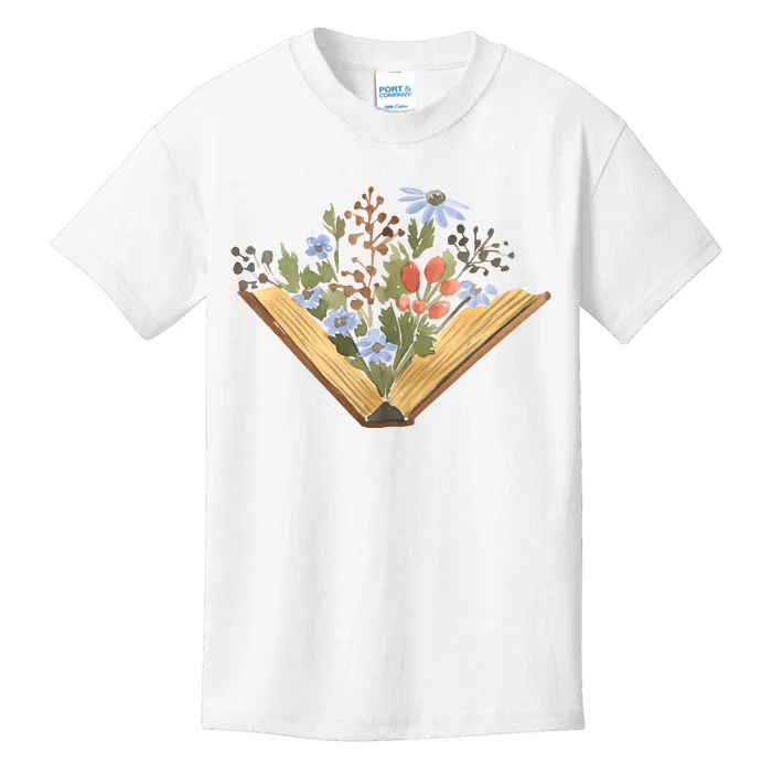 Wildflowers Book Librarian Kids T-Shirt