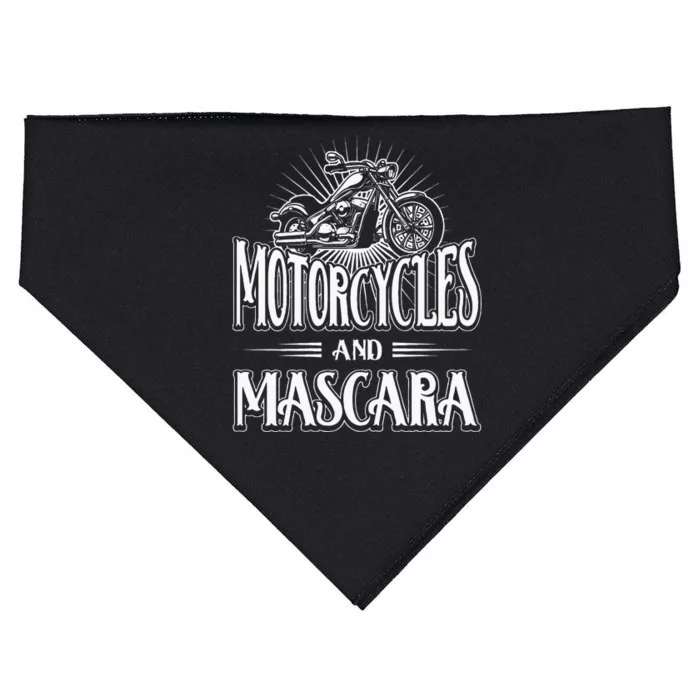 Womens Biker Lifestyle Quotes Motorcycles And Mascara USA-Made Doggie Bandana