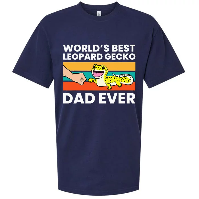 Worlds Best Leopard Gecko Dad Ever Sueded Cloud Jersey T-Shirt