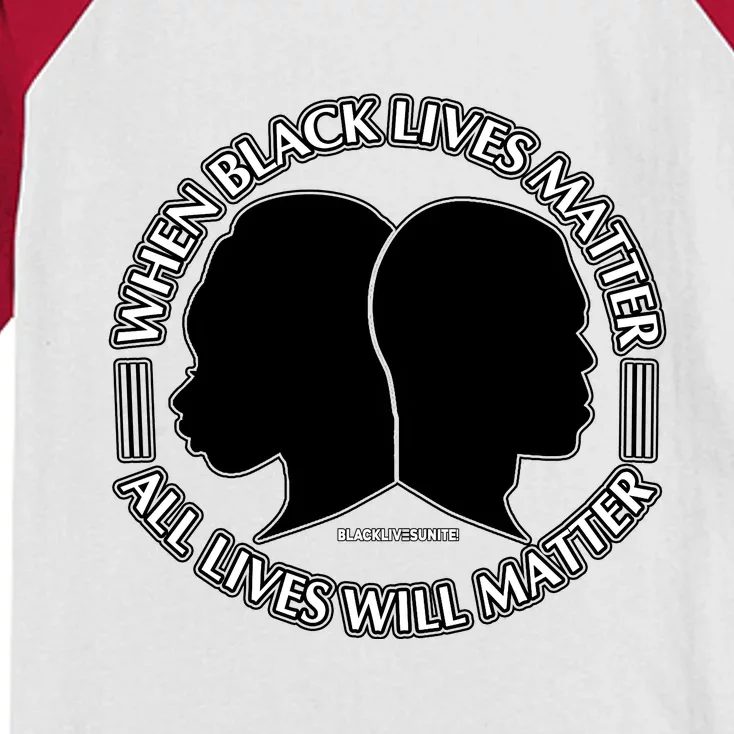 When Black Lives Matter All Lives Will Matter Kids Colorblock Raglan Jersey